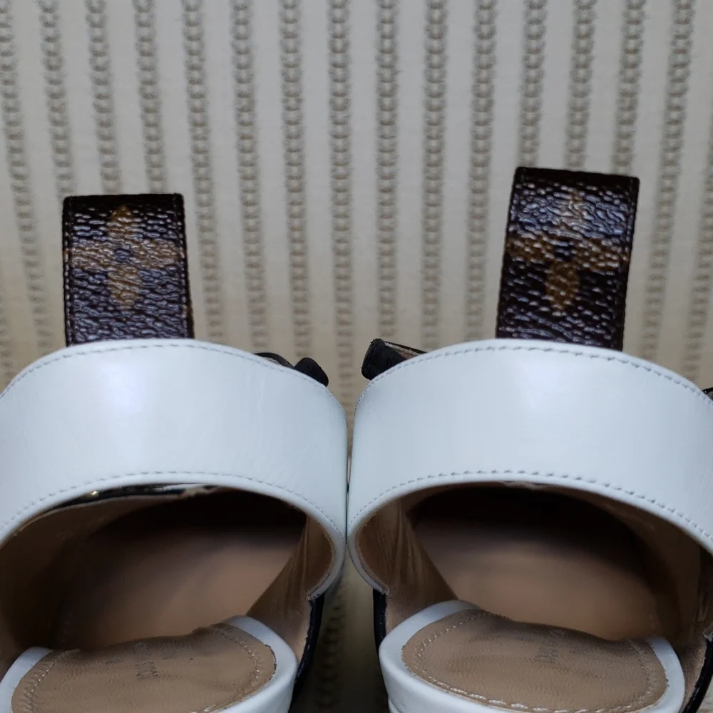 LOUIS VUITTON COLORBLOCK HEADLINE SLINGBACK PUMPS - Picture 8 of 14